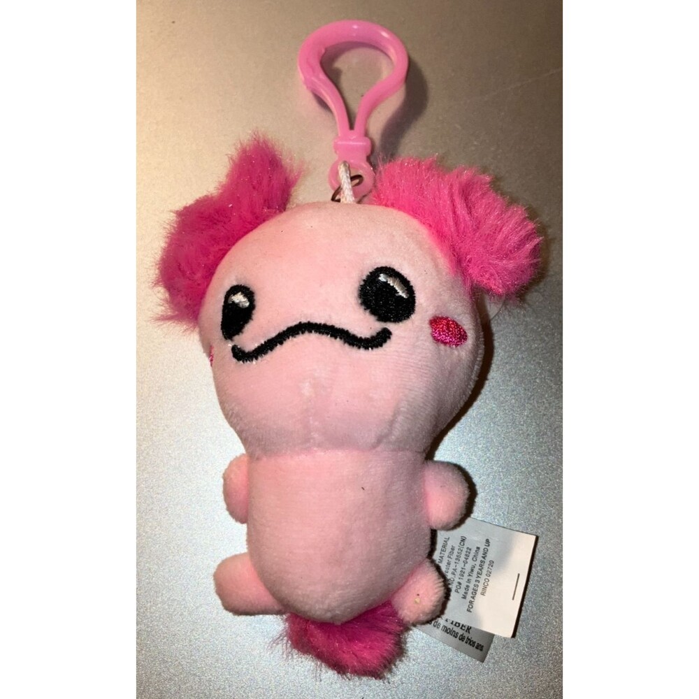 Rhode Island Novelty Axolotl 4" Mini Plush Backpack Clip On Pink PL-AXOC3 RINCO